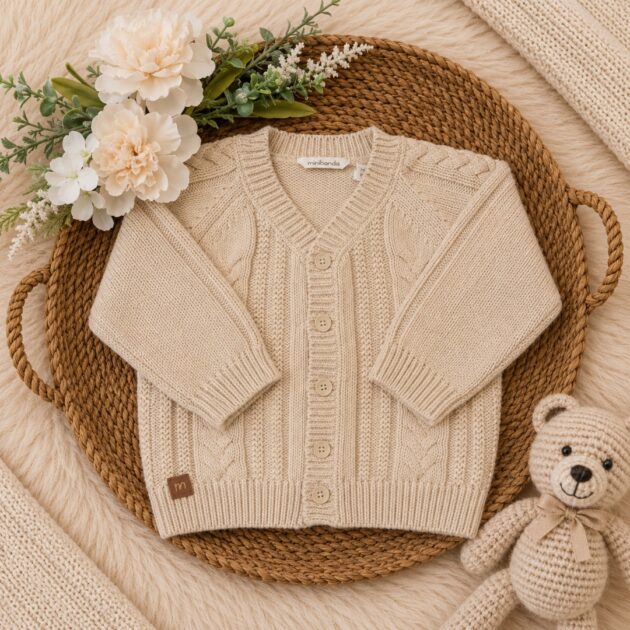 Cardigan bimbo trecce beige | A/I | 3H641 | MB