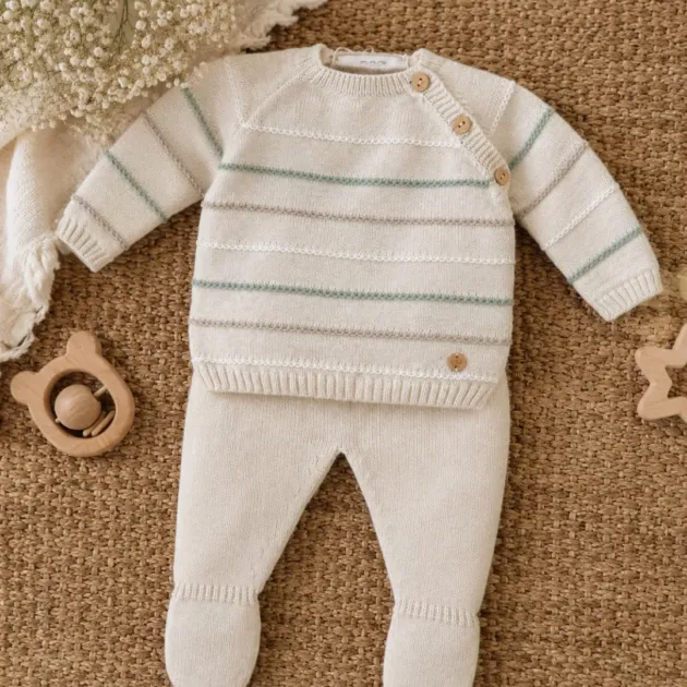Completo neonato beige e verde | AI | 014-123891 | PZ