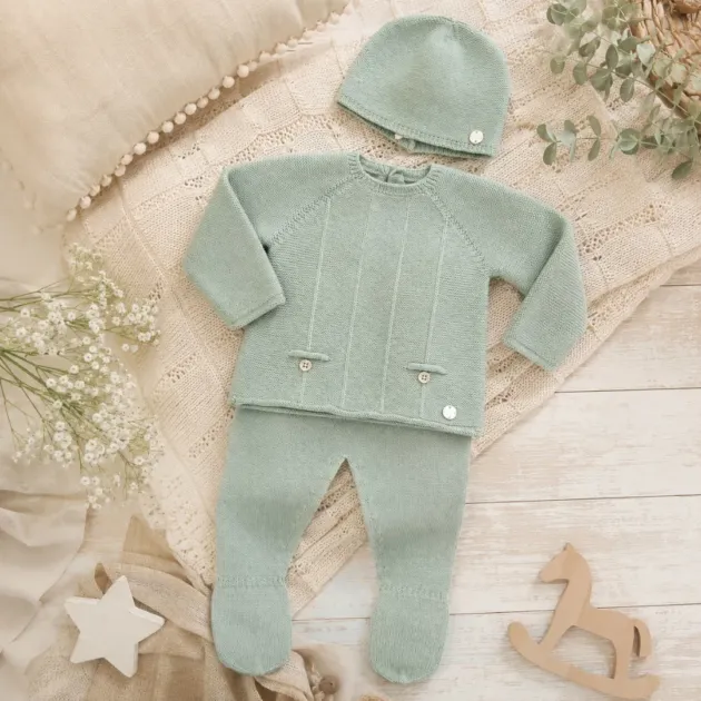 Set nascita neonato verde con cappellino | AI | 103-114167 | PZ