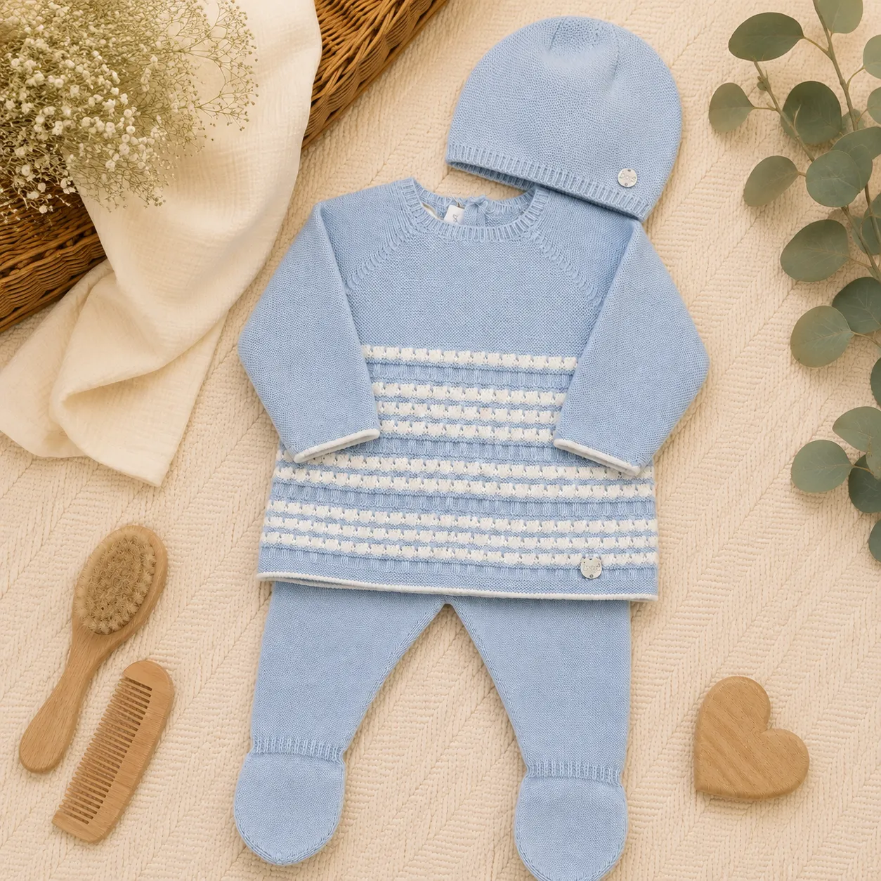 Set nascita neonato celeste, cappellino e coperta | AI | 103-123773 | PZ - immagine 2