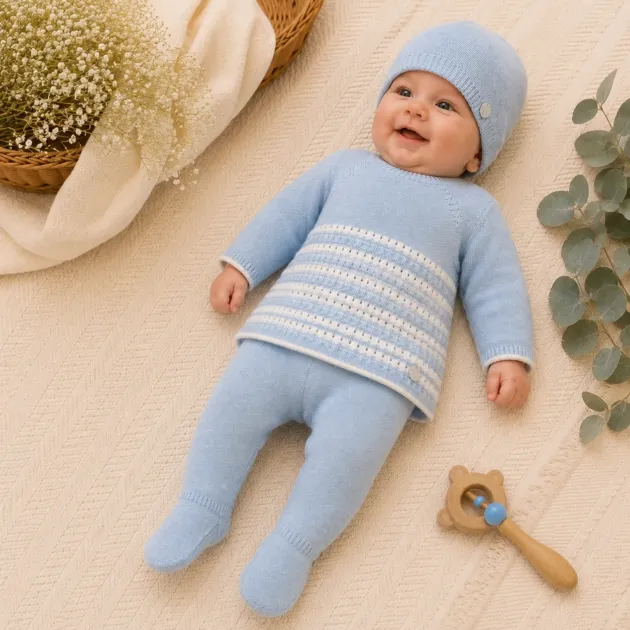 Tutina nascita neonato celeste in caldo cotone | AI | 103-123773 | PZ