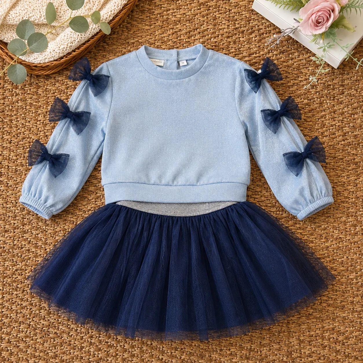 Completo maglia e gonna celeste e blu | AI | 0H372 | SB