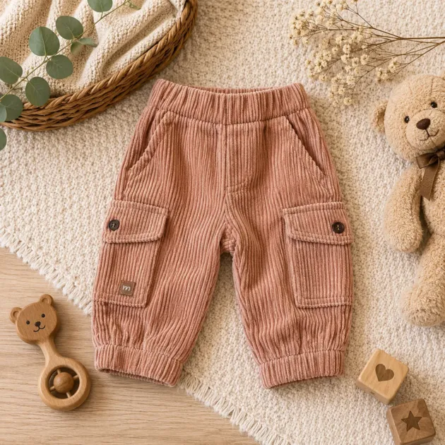 Pantalone bimbo velluto biscotto | 3H635 | MB