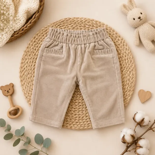 Pantalone bimba velluto crema | 3H736 | MB