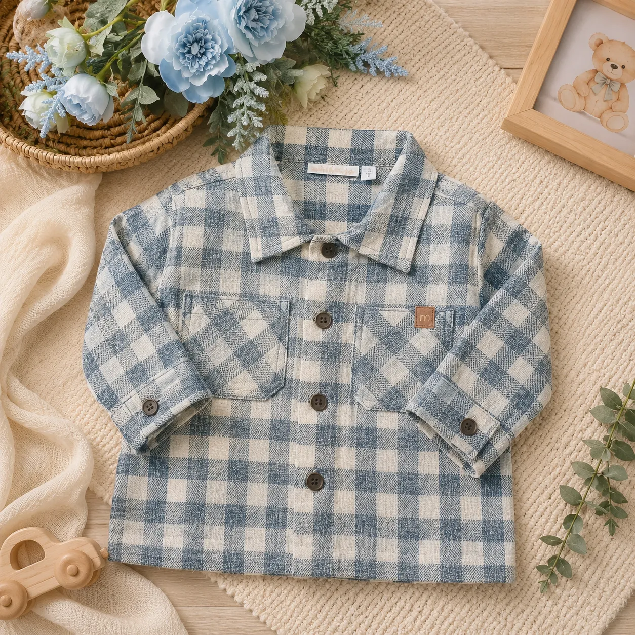 Camicia bimbo felpata quadri | AI | 3H604 | MB