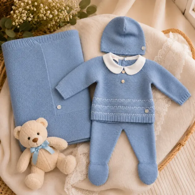 Set nascita neonato avion con cappellino e coperta | AI | 103-114083 | PZ