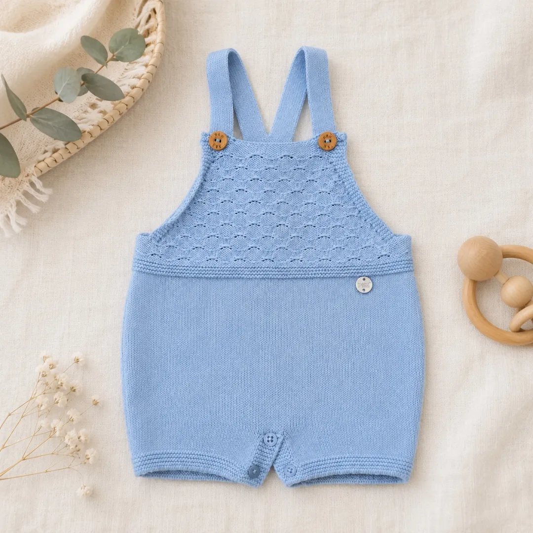 Salopette neonato celeste in lana | AI | 007-123776 | PZ