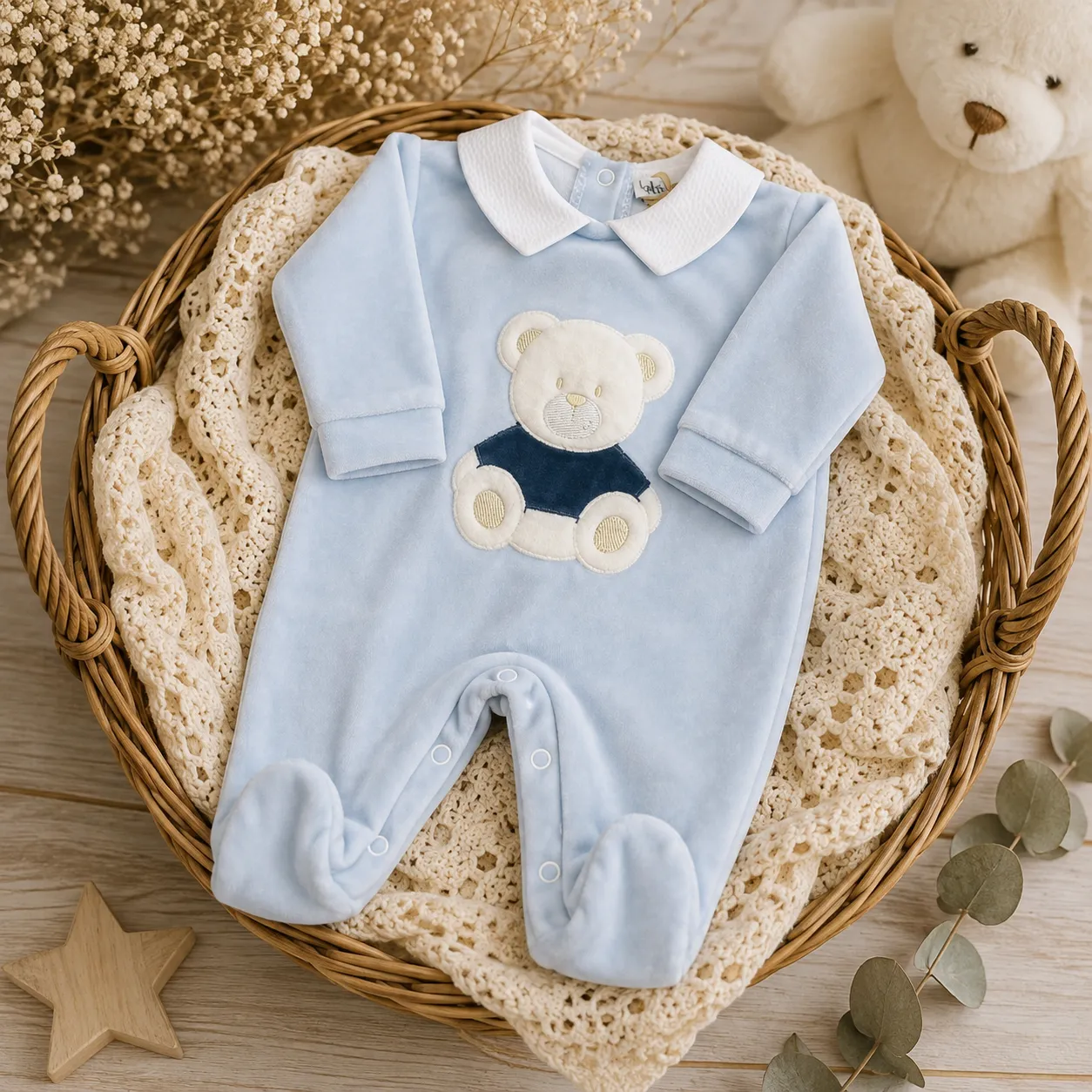 Tutina ciniglia neonato celeste | AI | B104 01 | BM