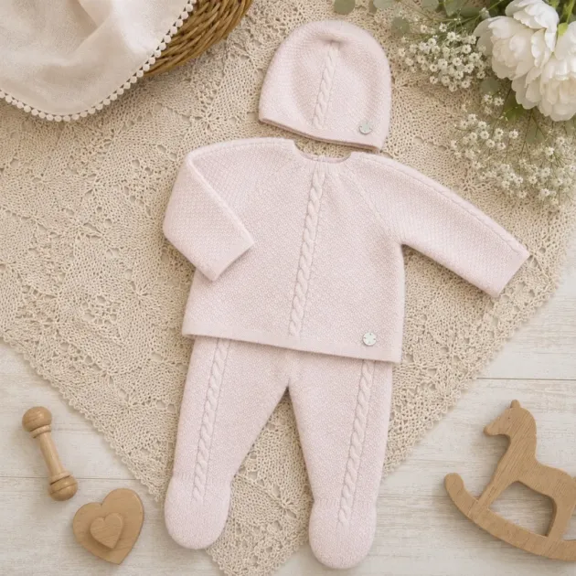 Set nascita neonata rosa glicine con cappellino | AI | 103-114052 | PZ