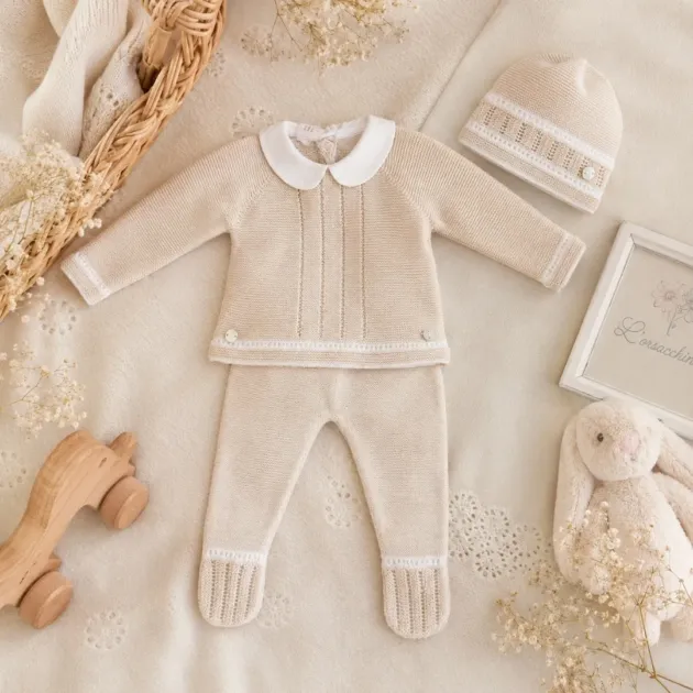 Set nascita neonato beige con cappellino e coperta | AI | 103-124032 | PZ