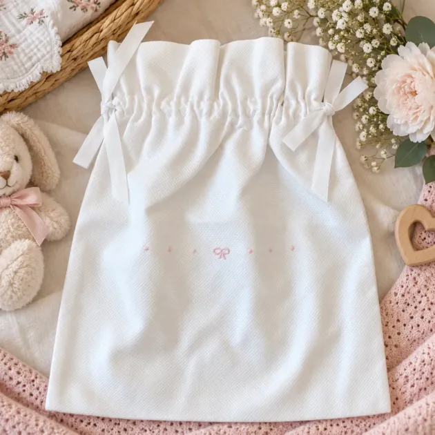 Sacco per primo cambio con fiocchetti rosa | 030016X1R3E | PPC