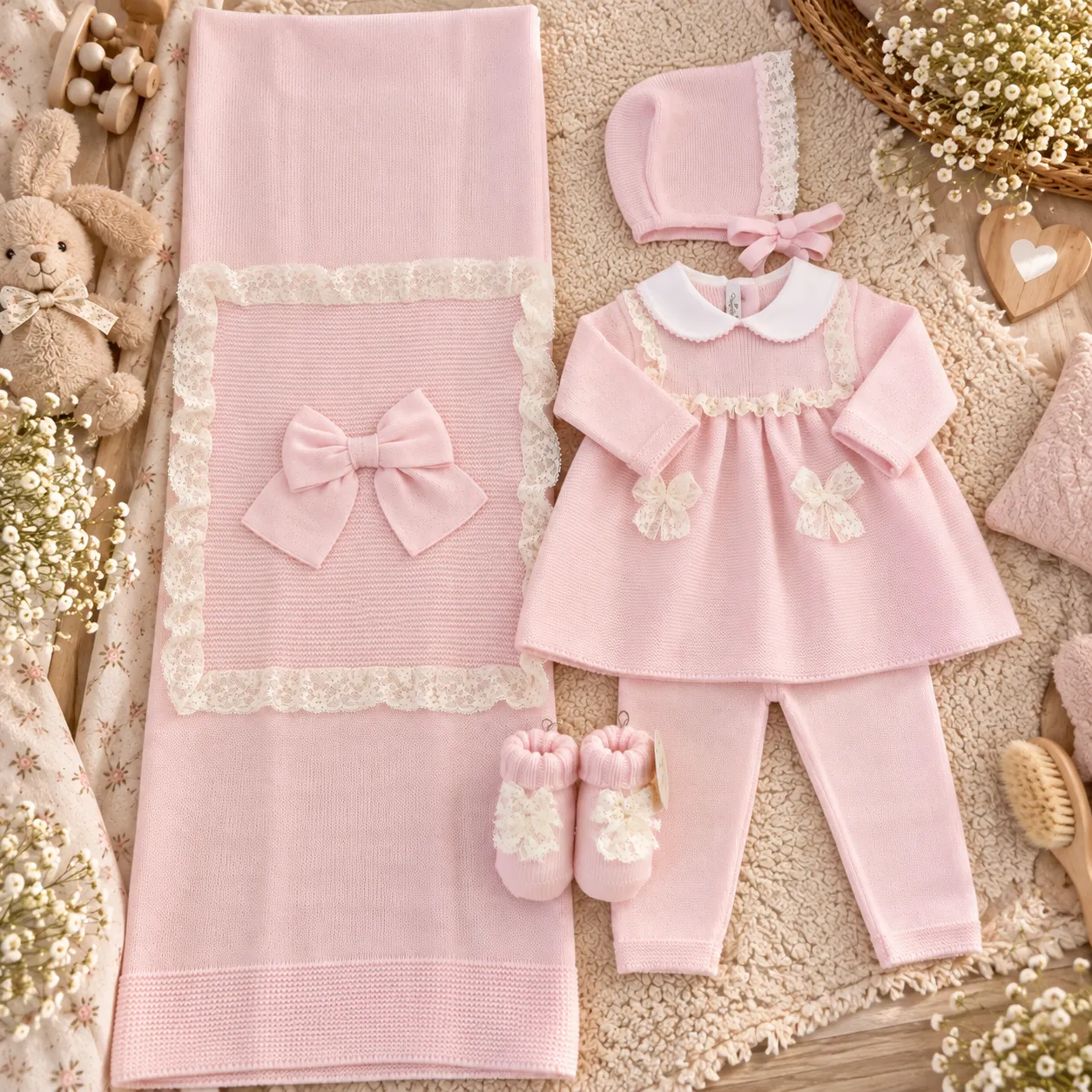 Uscita clinica rosa con pizzo