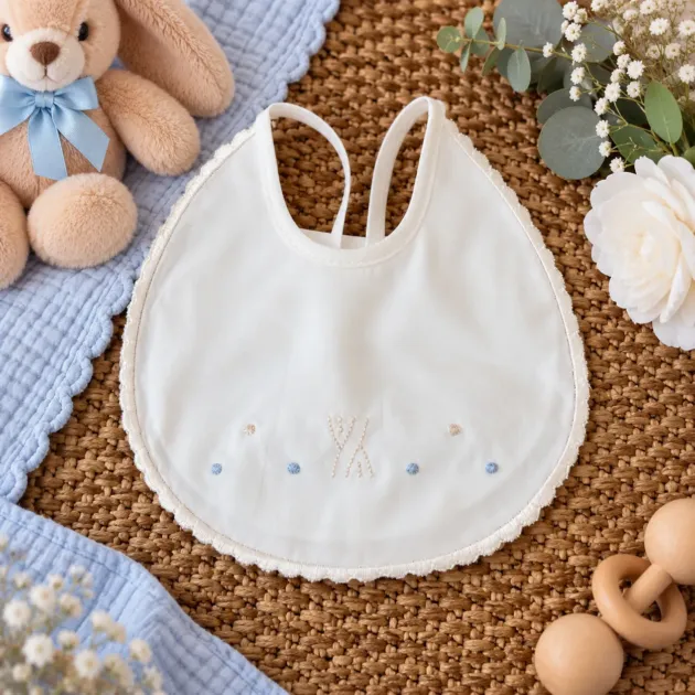 Bavetta neonato celeste beige | 4716 | PD