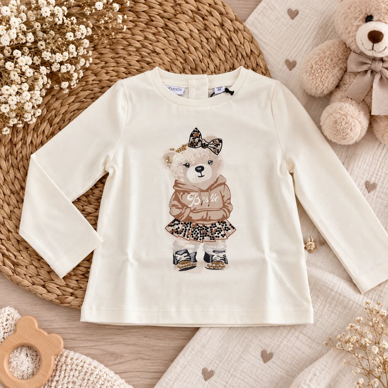 Maglia bimba con orsetta | 0H314 | SB