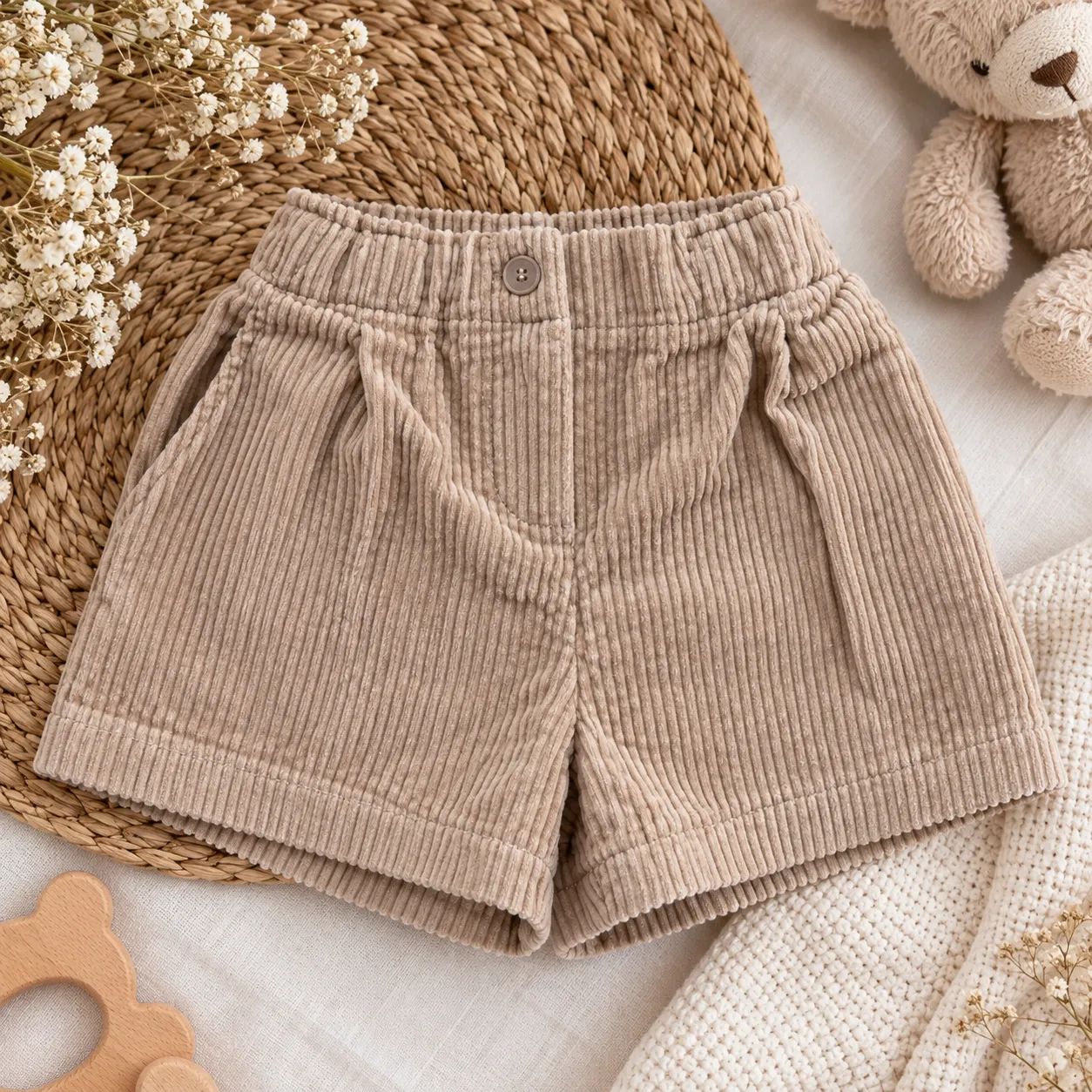Pantaloncino bimba velluto beige | 0H359 | SB