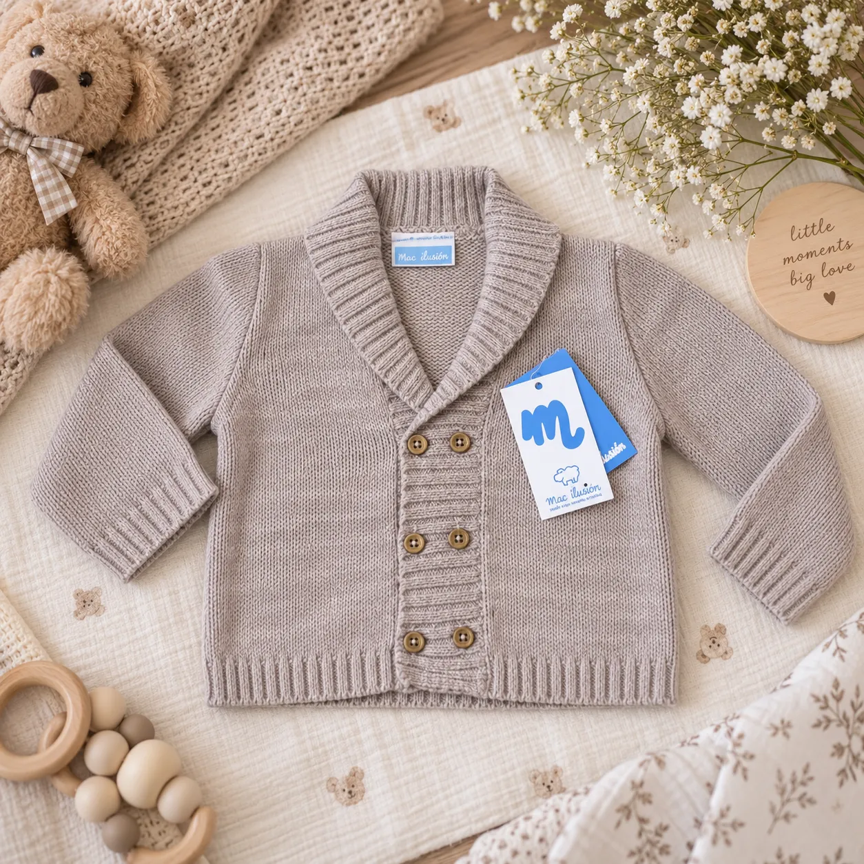 Cardigan bimbo tortora | AI | 0279 | MI