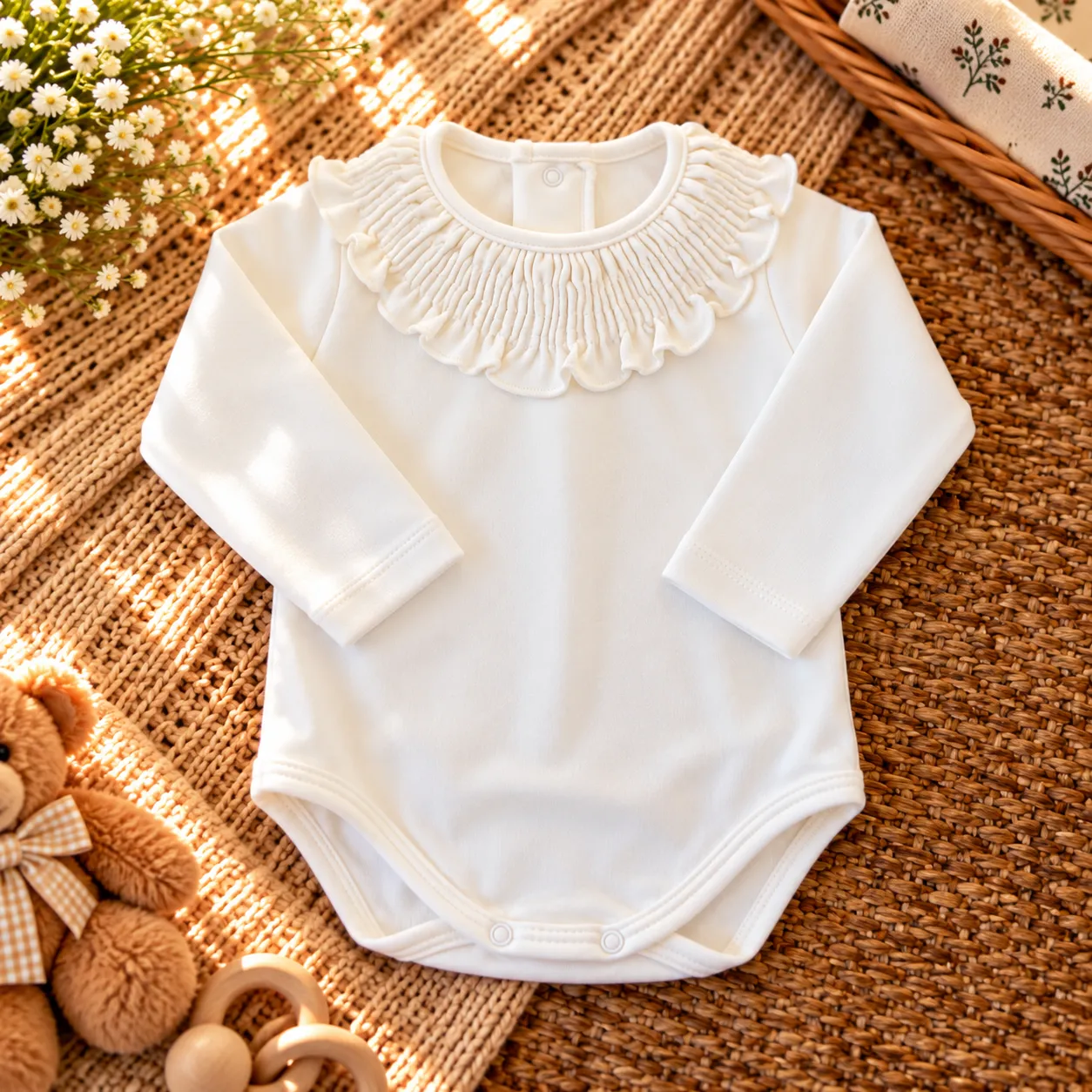 Body con colletto largo panna | 19128 | CL