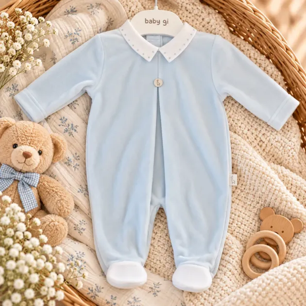 Tutina ciniglia neonato celeste | BG50B | BBG