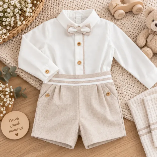 Abito battesimo beige
