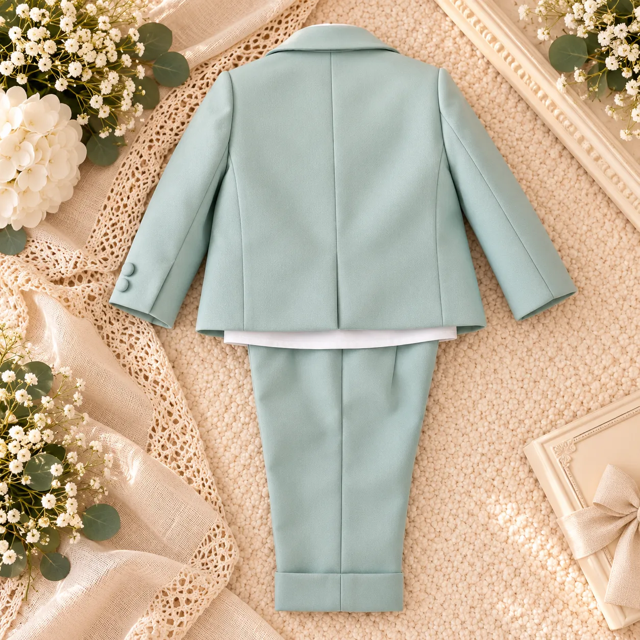 Completo cerimonia bambino verde salvia Les Petits Enfants