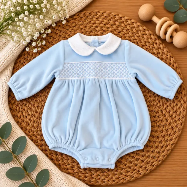 Pagliaccetto neonato punto smock