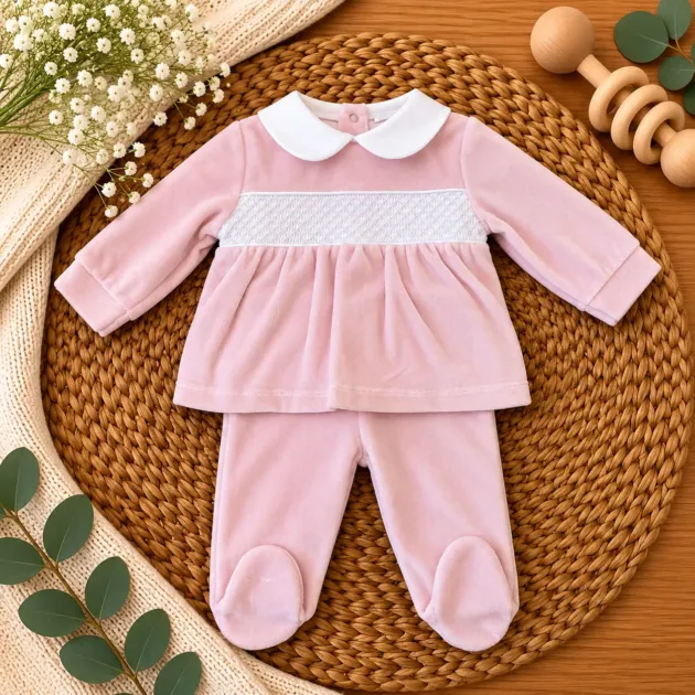 Tutina neonata punto smock